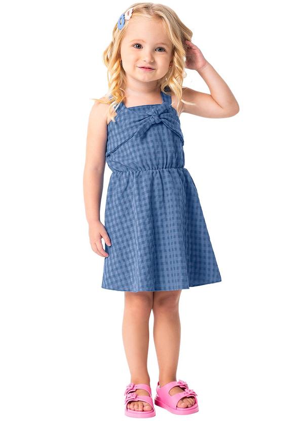 Vestido Azul Pastel Godê Vichy em Anarruga