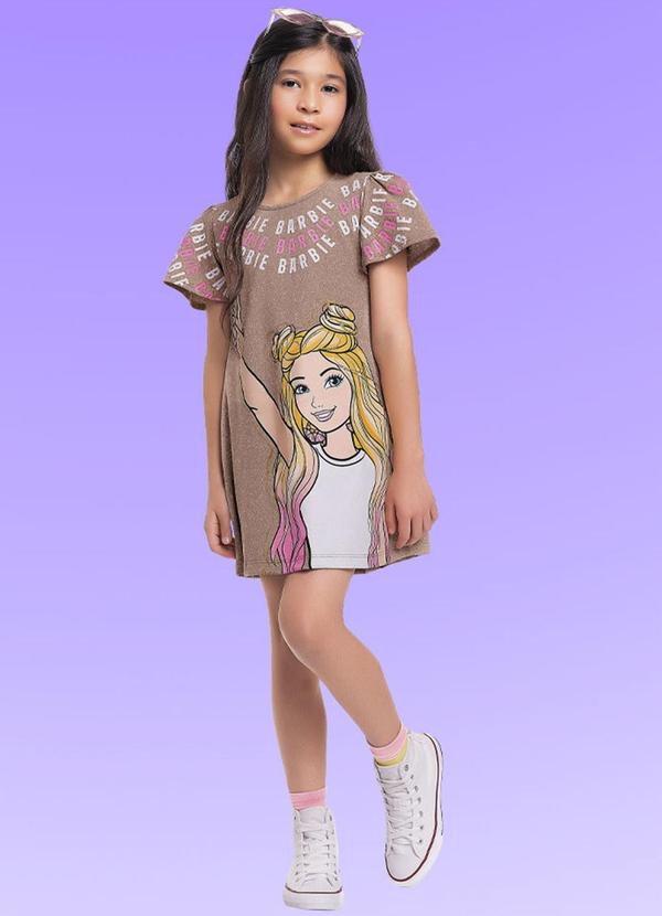 Vista 2 Vestido Barbie Marrom Fakini Kids Fakini Kids
