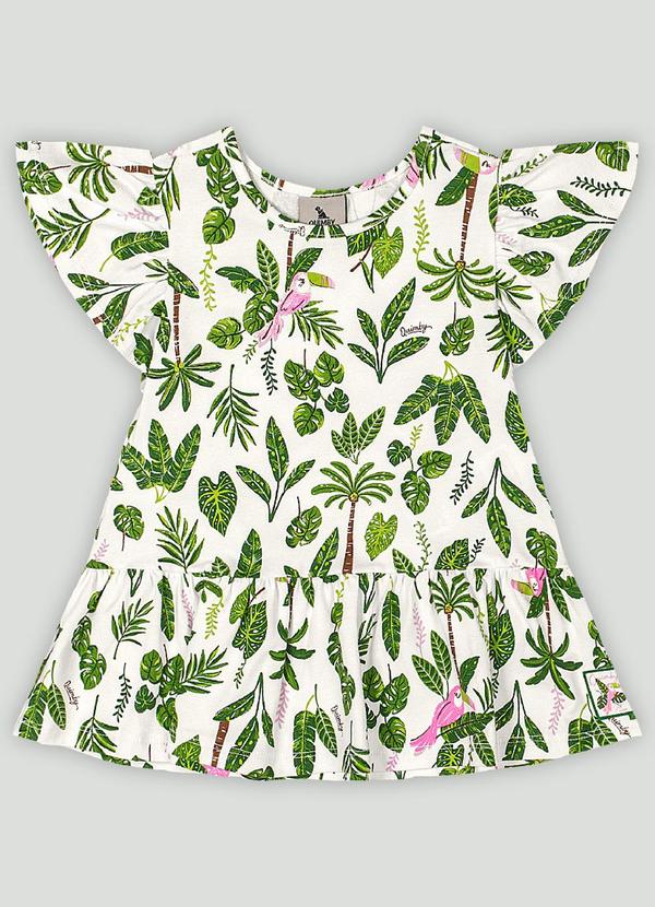 Vestido Bebê com Estampa Floral Quimby Branco