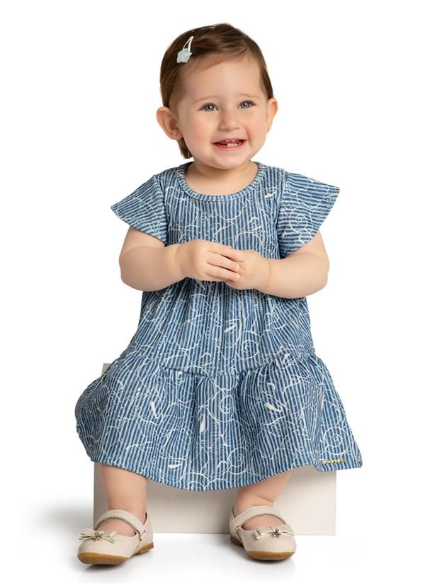 Vestido Bebê em Canelado Navy Azul