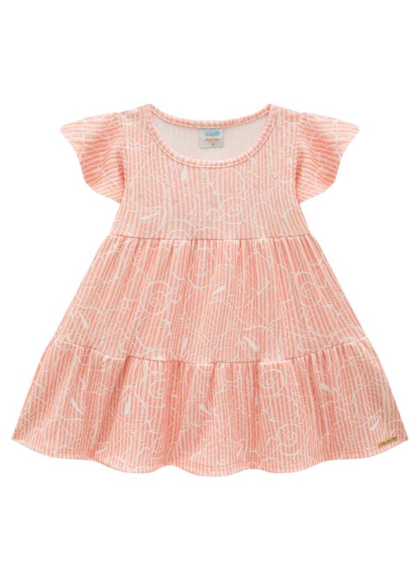 Vestido Bebê em Canelado Navy Laranja