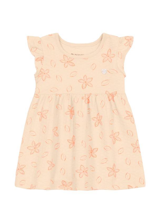 Vestido Bebê Menina Floral Natural