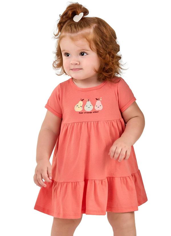Vista 2 Vestido Bebê Menina Peras Rosa Elian Elian