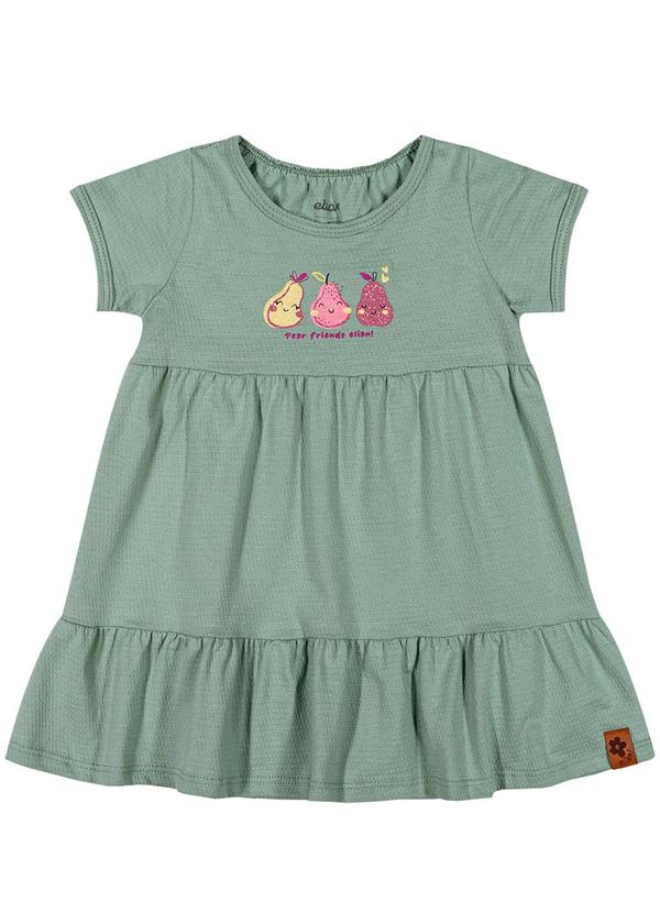 Vista 2 Vestido Bebê Menina Peras Verde Elian Elian