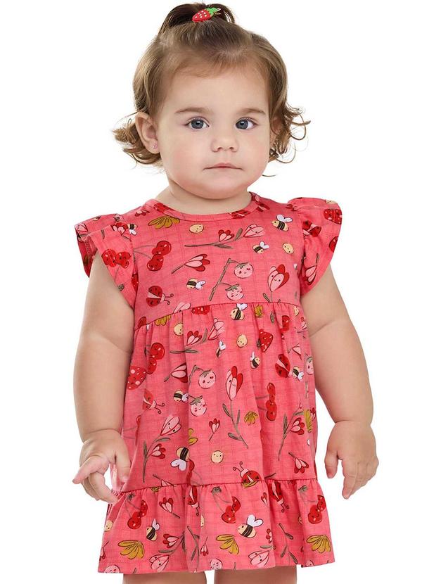 Vestido Bebê Menina Xadrez Lúdico Rosa