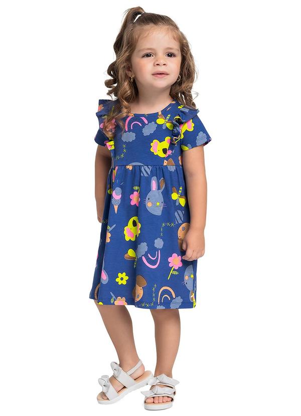 Vestido Bichinhos Infantil Azul