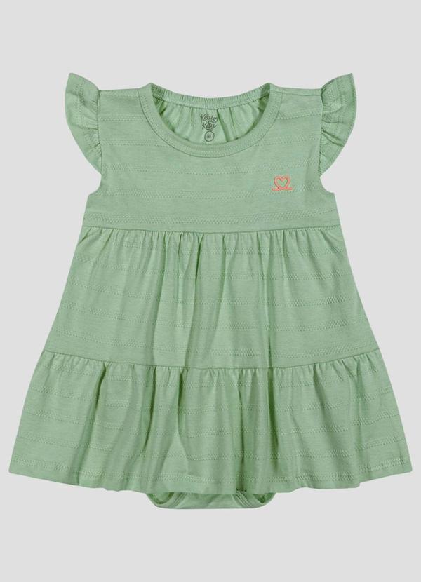 Vestido Body em Malha Trabalhada Striped Verde