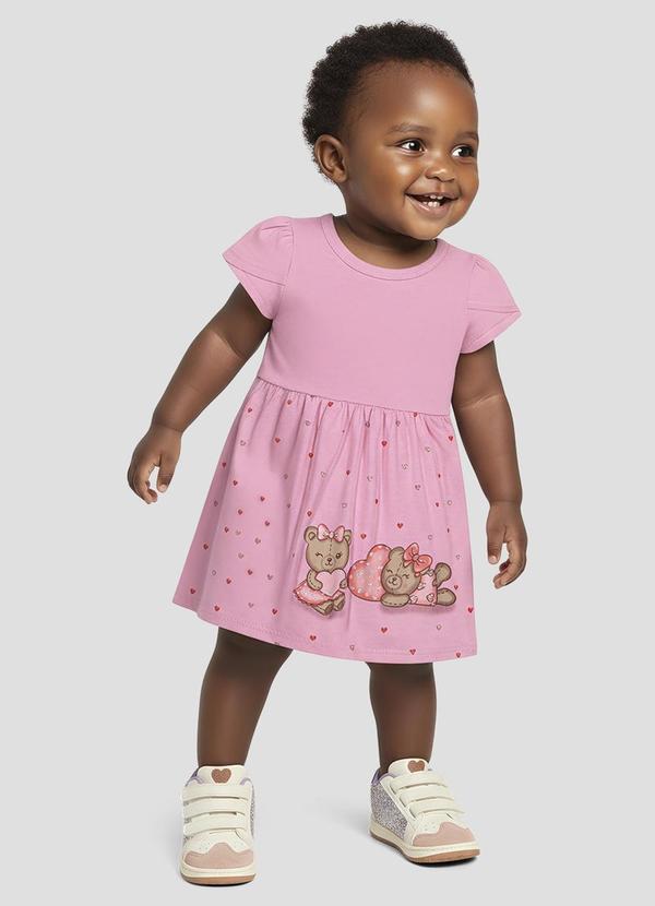 Vestido Body Infantil Cotton Rosa