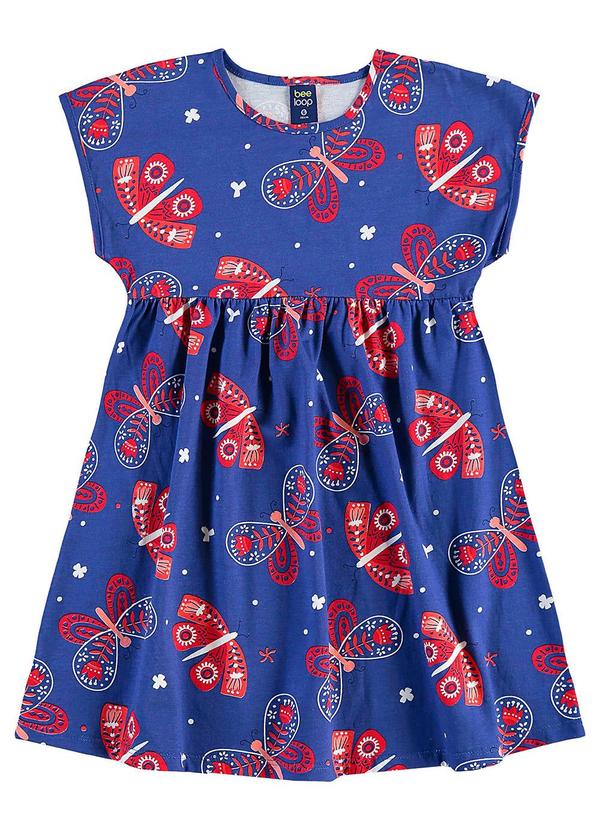 Vista 2 Vestido Borboletas Infantil Azul Bee Loop Bee Loop