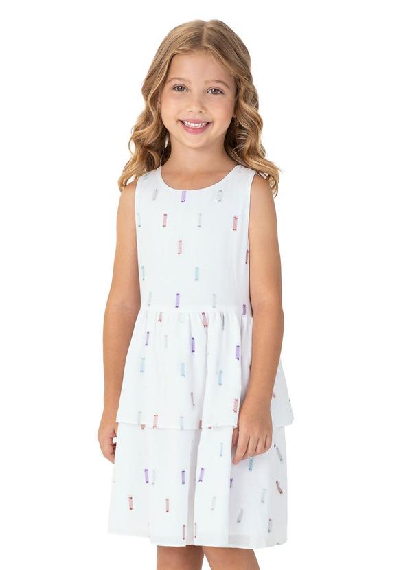 Vestido Branco Acinturado em Plumetis