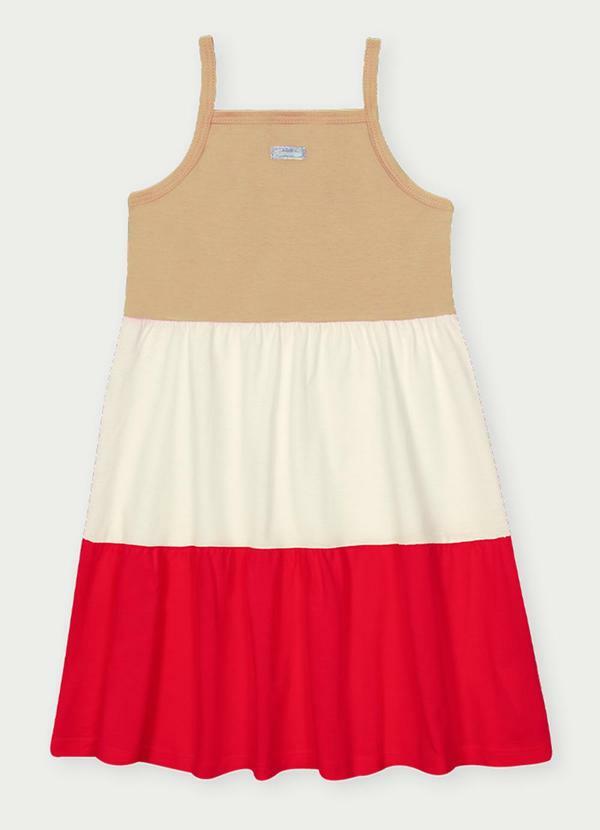 Vestido Camadas Meninas Vermelho