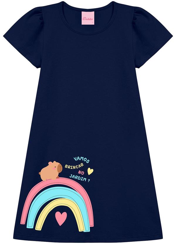 Vestido Capivara Vamos Brincar no Jardim Azul