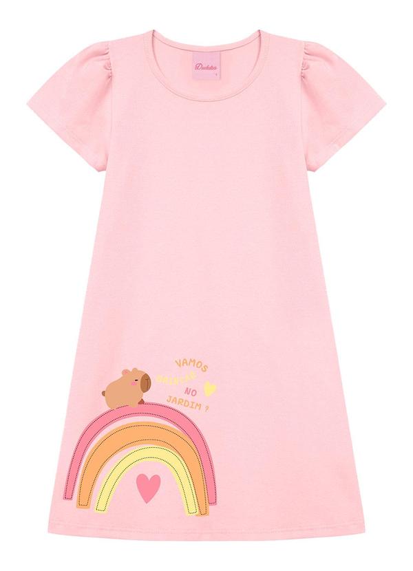 Vestido Capivara Vamos Brincar no Jardim Rosa