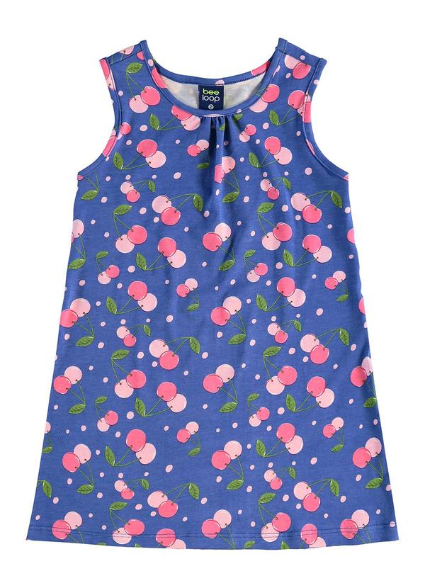 Vista 2 Vestido Cerejinhas Infantil Azul Bee Loop Bee Loop