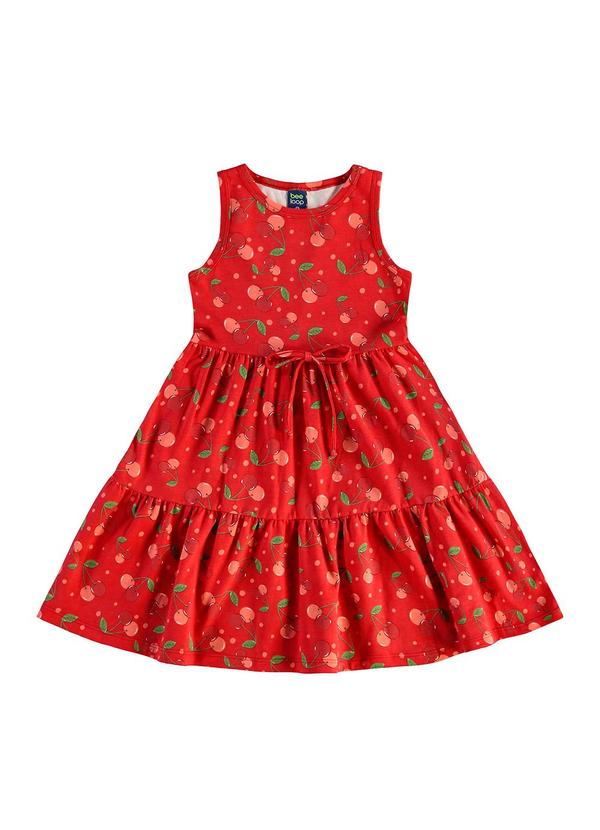 Vestido Cerejinhas Infantil Vermelho