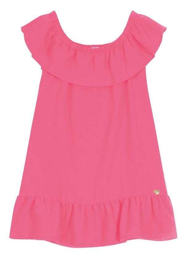 Vestido Ciganinha com Babados Rosa