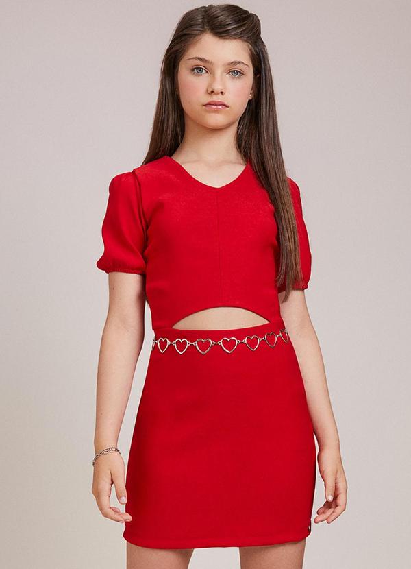 Vestido com Abertura Vermelho
