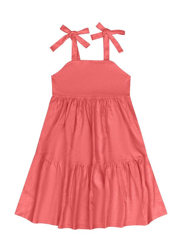 Vestido com Alças em Linho Vermelho