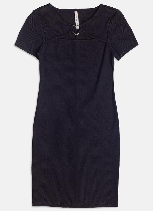 Vestido com Argola de Coração Preto