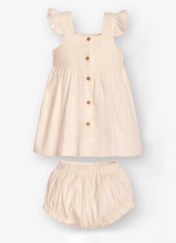 Vista 2 Vestido com Calcinha Bebê Bege Trick Nick Trick Nick