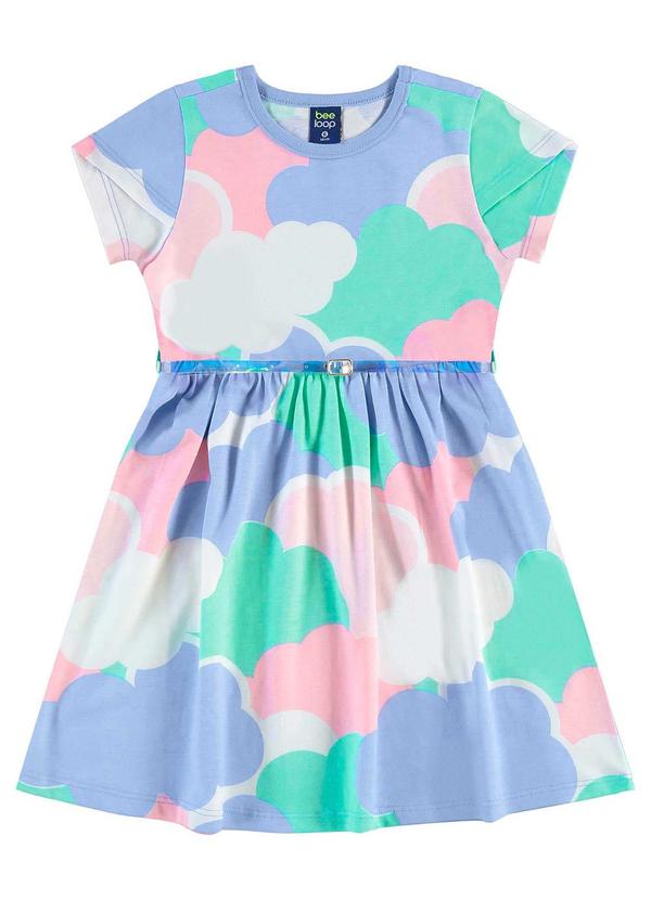 Vista 2 Vestido com Cinto Infantil Azul Bee Loop Bee Loop