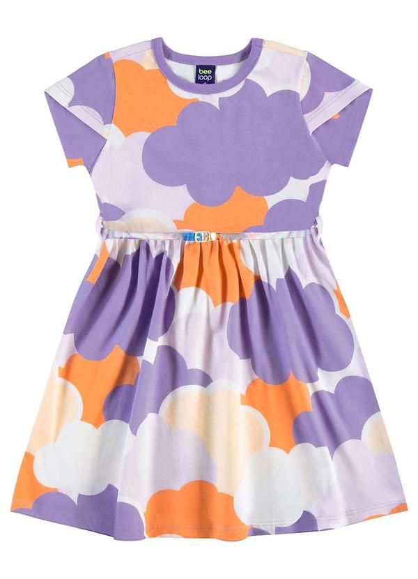 Vista 2 Vestido com Cinto Infantil Roxo Bee Loop Bee Loop