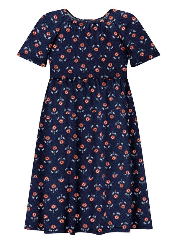 Vestido com Mangas Curtas Responsável Azul