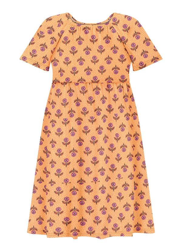Vestido com Mangas Curtas Responsável Laranja