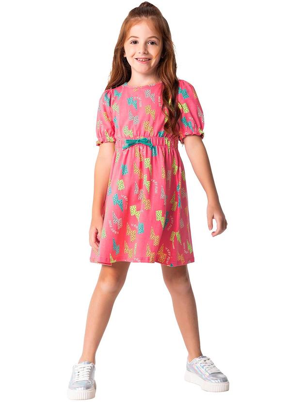 Vestido Coral Evasê Raios Menina