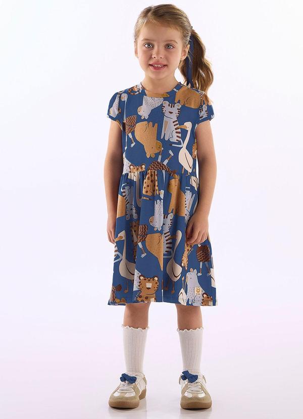 Vestido Cotton Bichos Estampado