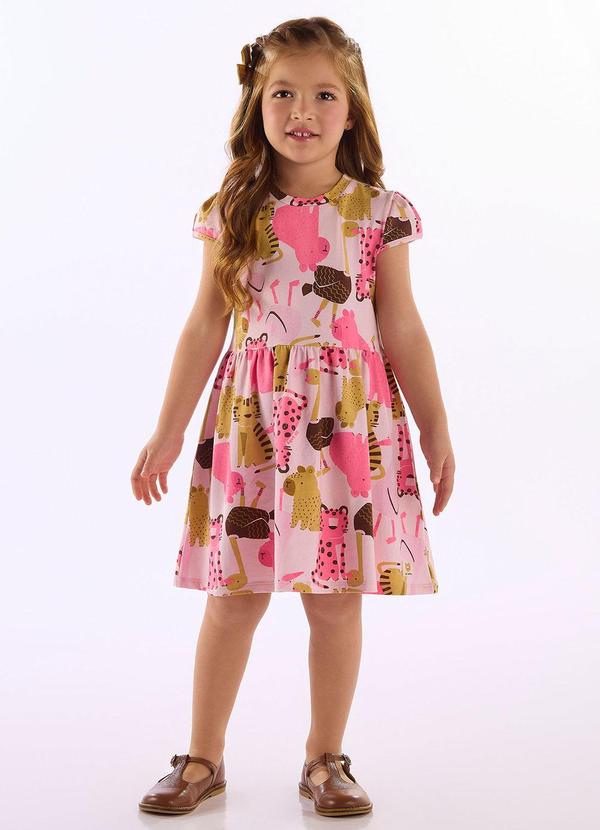 Vestido Cotton Bichos Estampado
