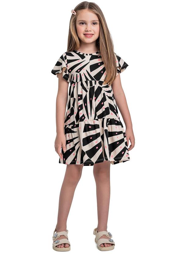 Vista 2 Vestido Cotton Infantil Preto Bee Loop Bee Loop