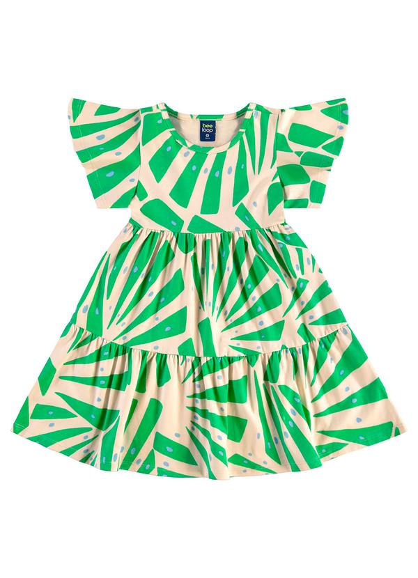 Vista 2 Vestido Cotton Infantil Verde Bee Loop Bee Loop
