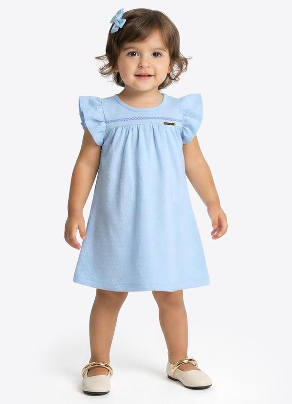 Vestido Cotton Leve Trabalhado Azul