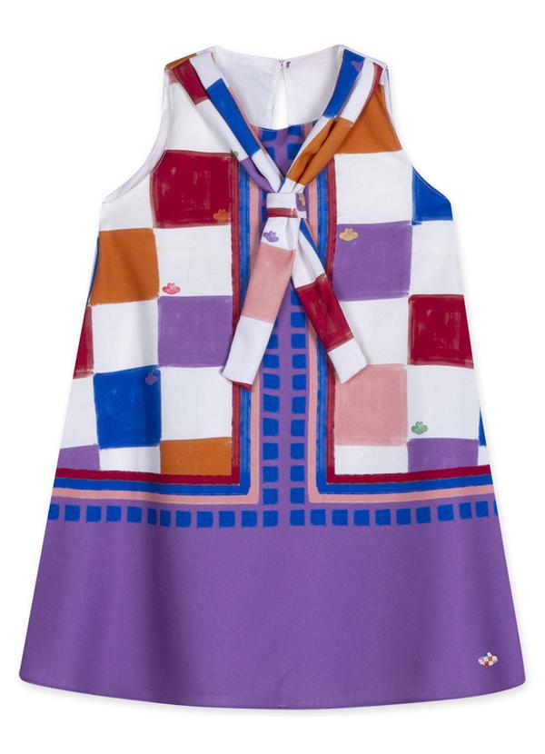 Vista 2 Vestido Curto Alfaiataria Feminino Infantil Roxo Lilica Ripilica Lilica Ripilica