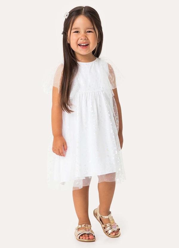 Vestido Curto Amplo Floral Branco