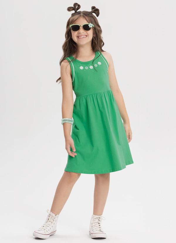 Vista 2 Vestido Curto com Strass Penteada Verde Alakazoo Alakazoo