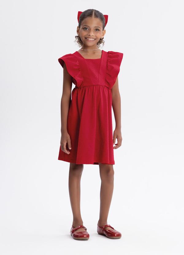 Vestido Curto com Strass Vermelho