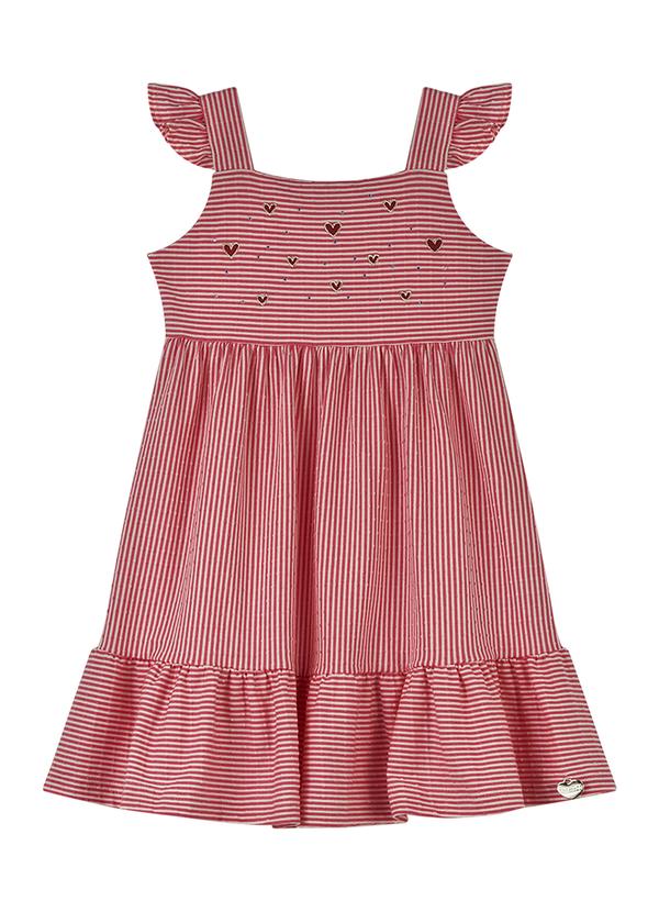 Vestido Curto em Malha de Algodão Vermelho
