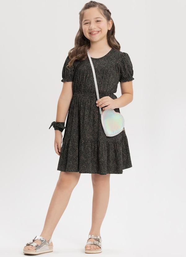 Vestido Curto Estampado de em Malha Verde