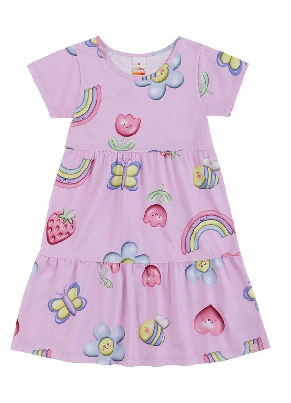 Vestido Curto Estampado Menina Marisol Lilas