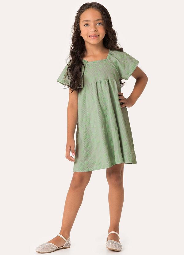 Vestido Curto Floral Amplo Verde Musgo