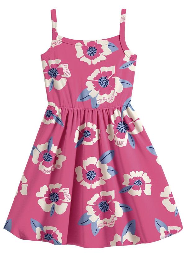 Vestido Curto Godê Floral Rosa