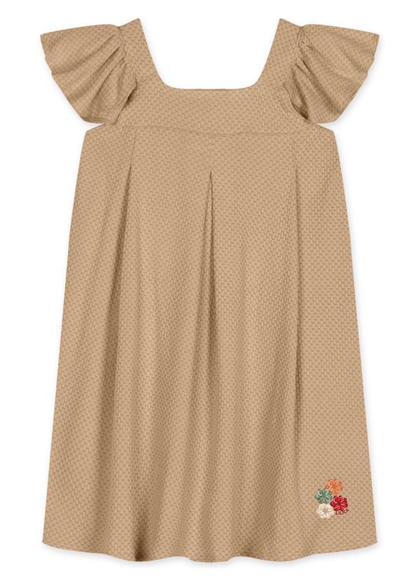 Vista 2 Vestido Curto Infantil Feminino Marrom Lilica Ripilica Lilica Ripilica