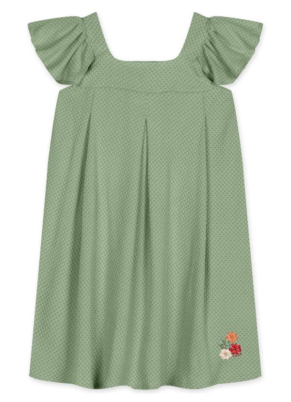 Vista 2 Vestido Curto Infantil Feminino Verde Lilica Ripilica Lilica Ripilica