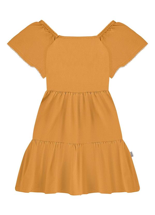 Vista 2 Vestido Curto Marias em Malha Amarelo Escuro Malwee Kids Malwee Kids