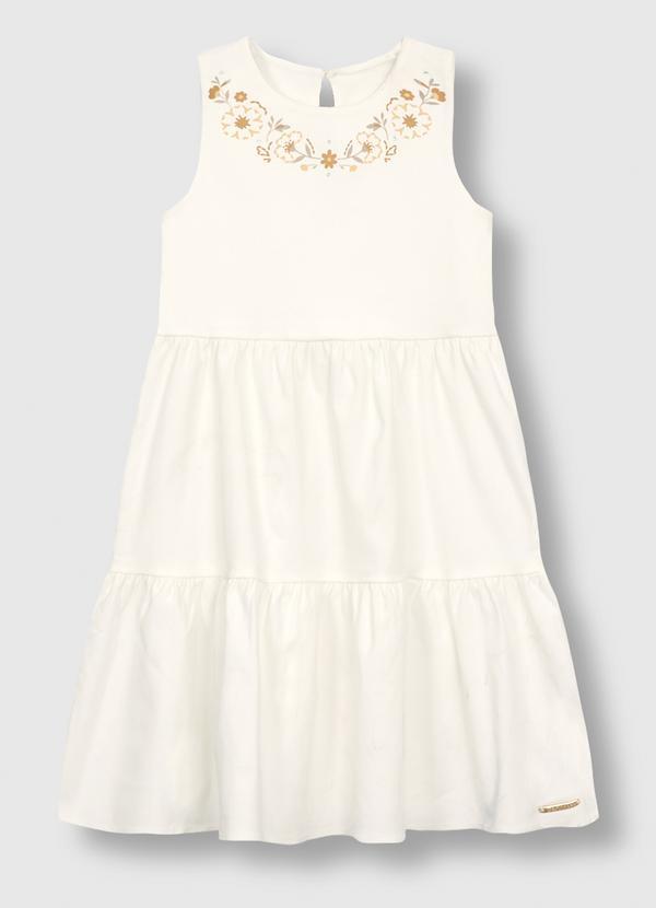 Vestido Curto Rodado Acinturado Floral Branco