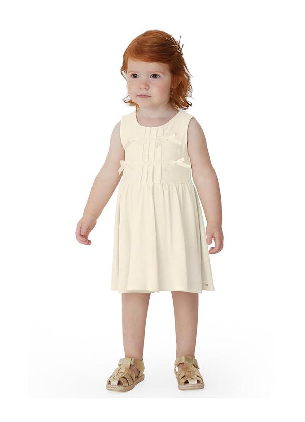 Vestido Curto Rodado em Malha Texturizada Branco