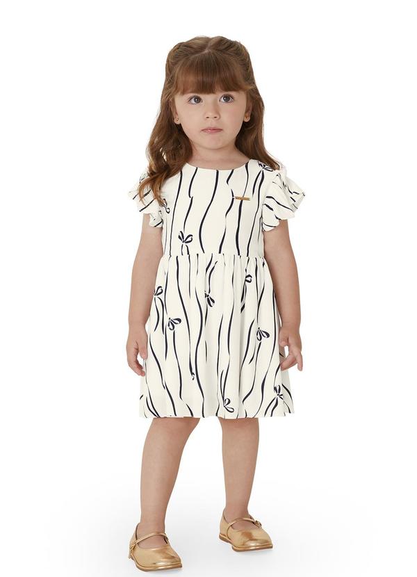 Vestido Curto Rodado Laços Branco
