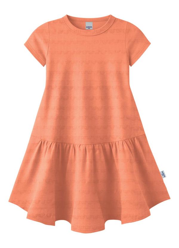 Vestido Curto Rodado Texturizado Laranja Pastel